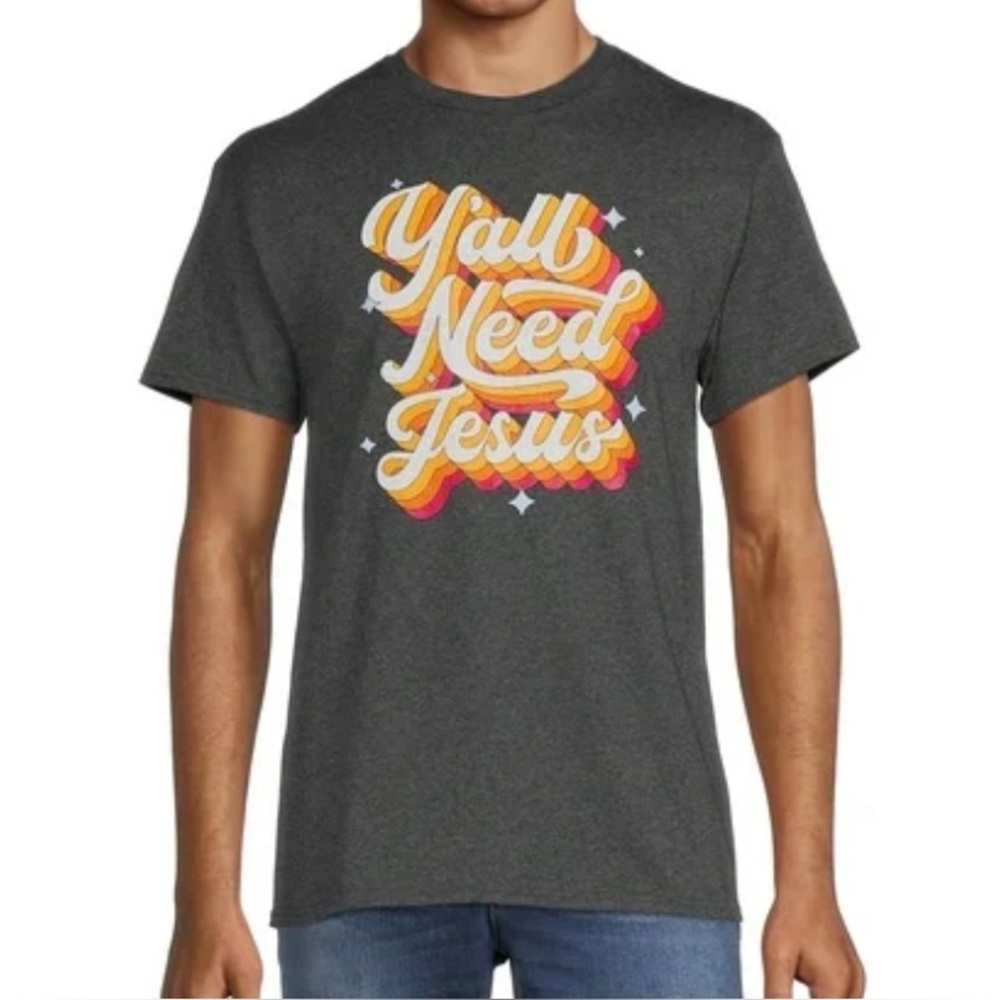 Women’s “Y’all Need Jesus” Graphic Gray T-Shirt